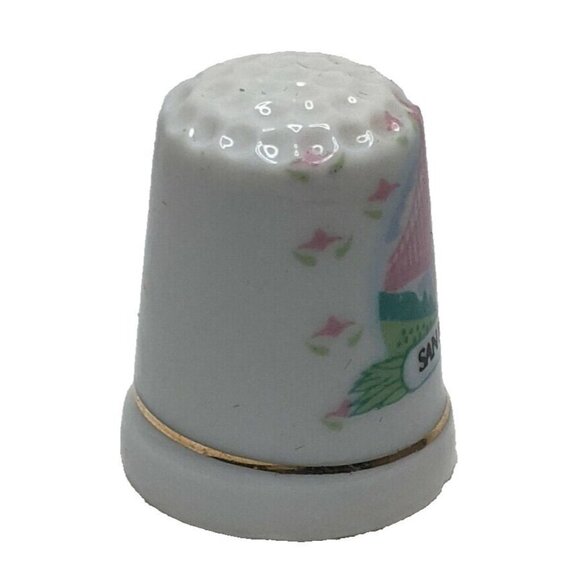 Vintage San Francisco Golden Gate Bridge Souvenir Collectors Porcelain Thimble - Picture 4 of 5